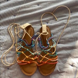 Colorful sandals never worn